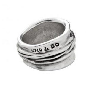 UNO de 50 Silver Stacked Ring